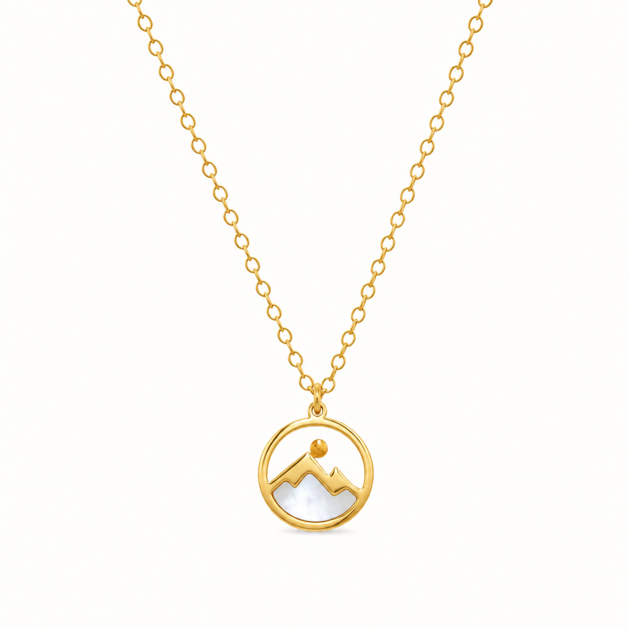 Minimal Mountain Gold Pendant Necklace