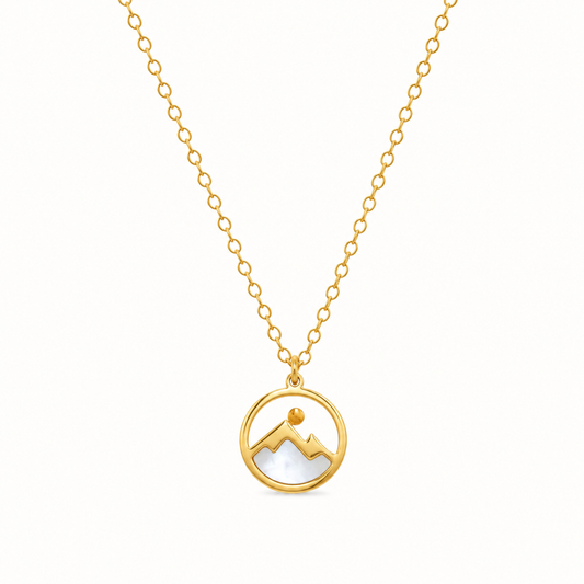 Minimal Mountain Gold Pendant Necklace