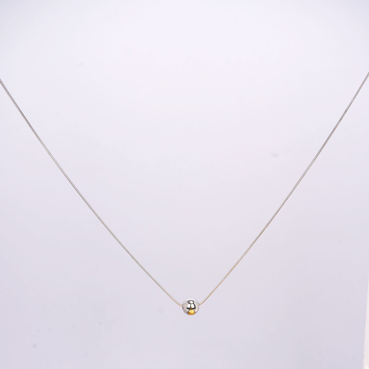 Minimal Steel-Tone Finish Necklace
