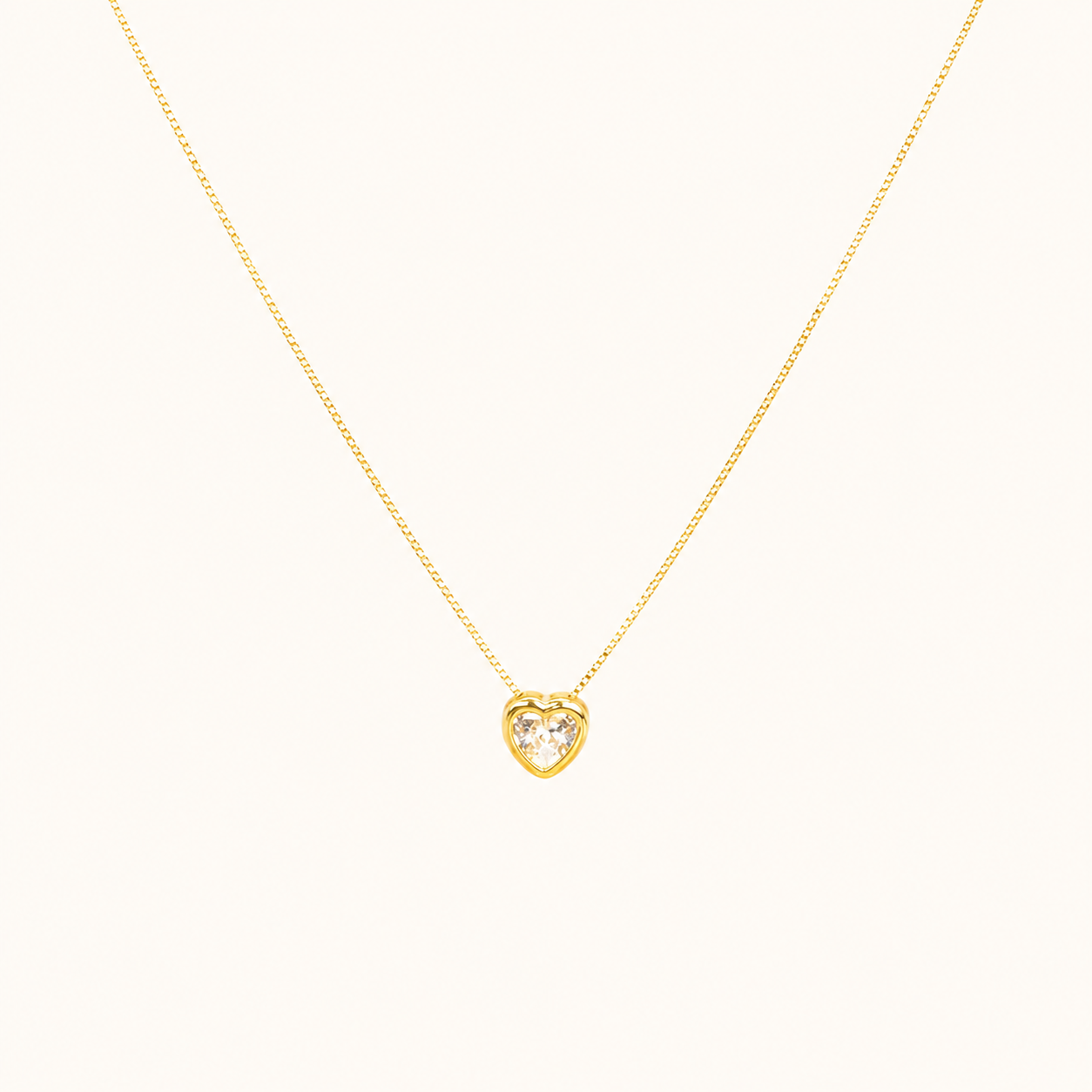 White Stone Heart Glow Necklace