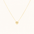 White Stone Heart Glow Necklace