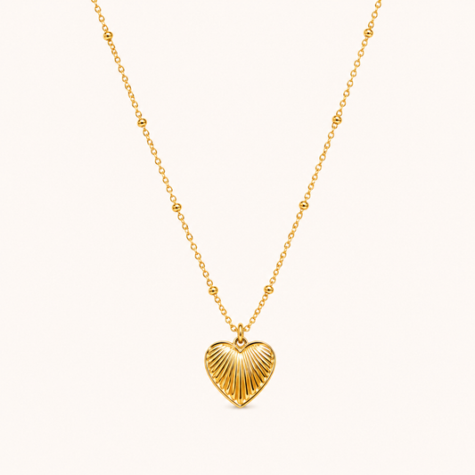 Retro Eye Heart Medallion Necklace