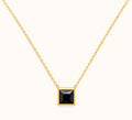 Midnight Square Gold Pendant Necklace
