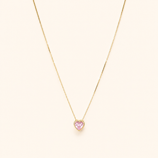 Powder Stone Heart Glow Necklace
