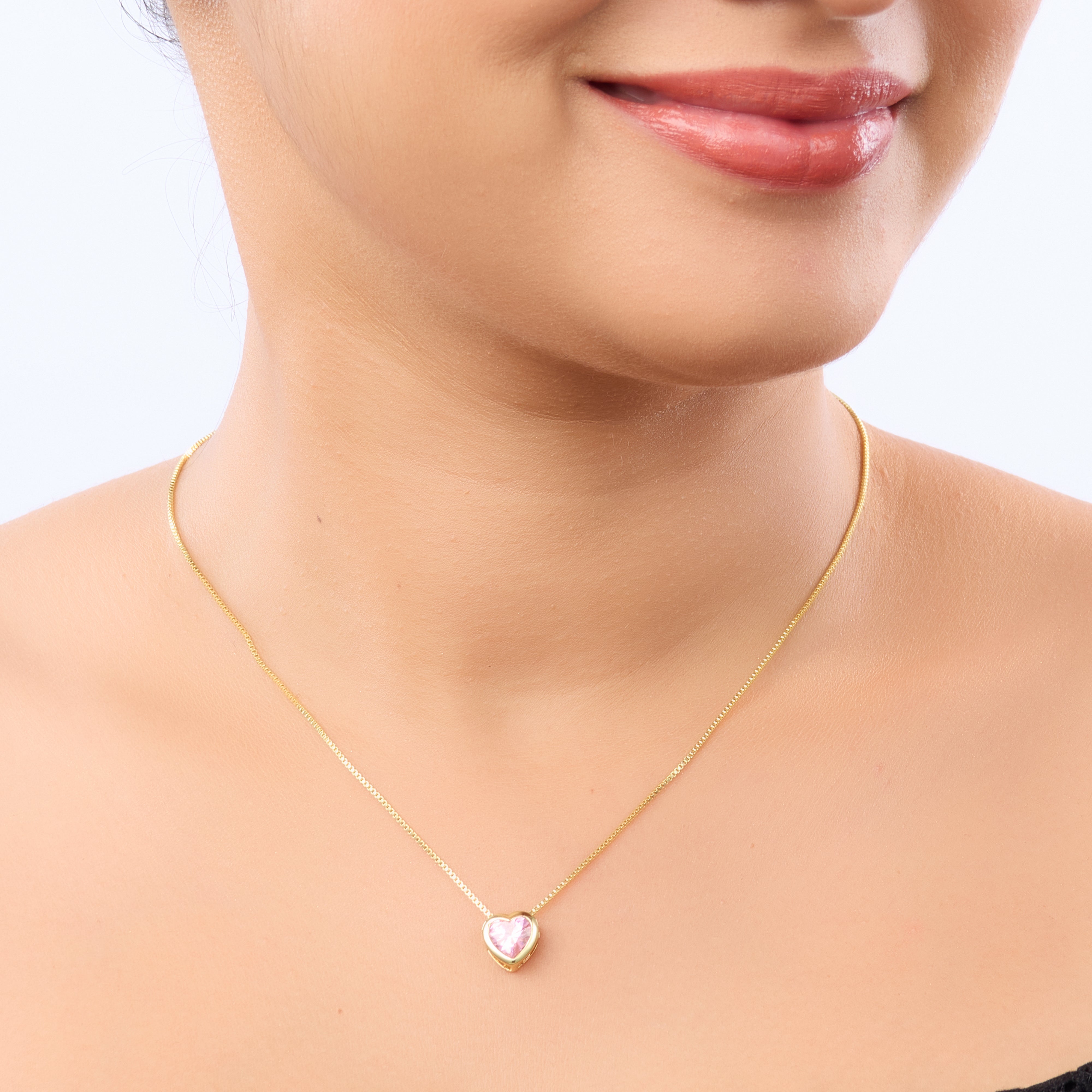 Powder Stone Heart Glow Necklace