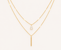 Layered Crystal Drop Necklace