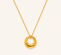 Golden Heart Loop Pendant Necklace