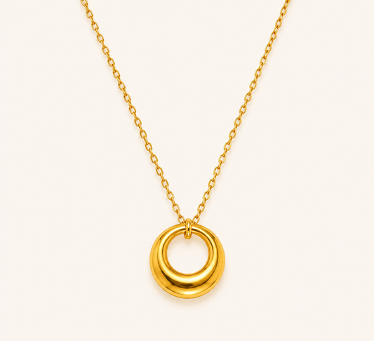 Golden Heart Loop Pendant Necklace