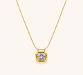 Vintage Square Gold Pendant Necklace