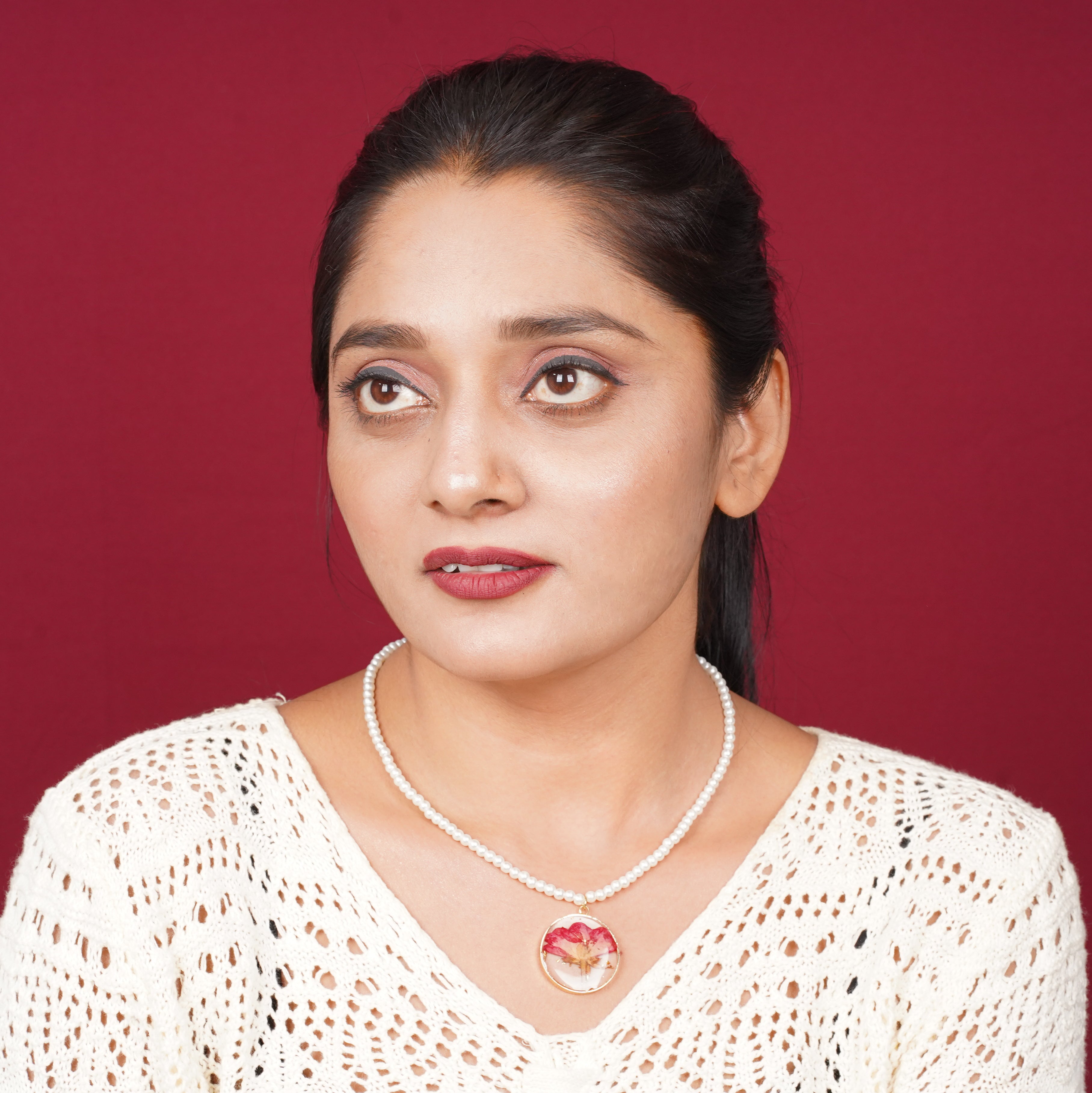 Eternal Flower Pearl Pendant Necklace