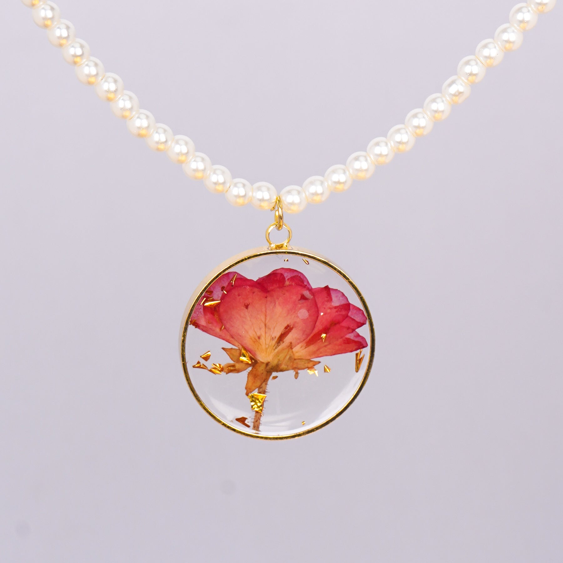 Eternal Flower Pearl Pendant Necklace