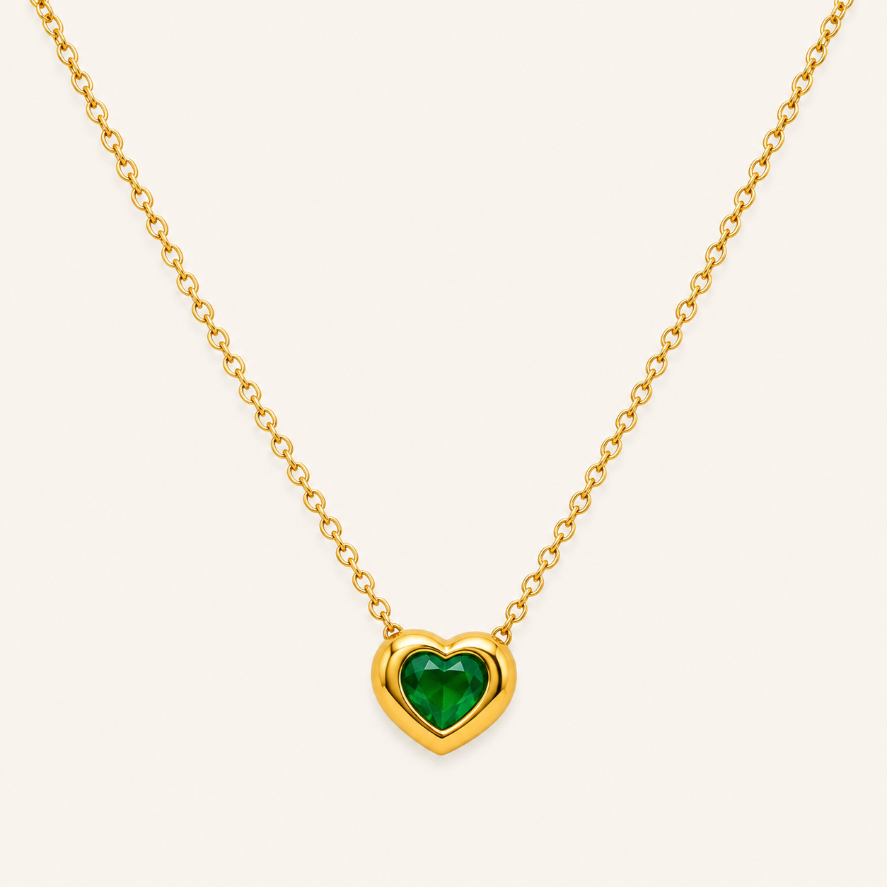 Rose Light Green Heart Necklace