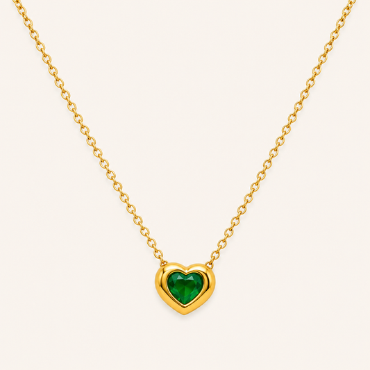 Rose Light Green Heart Necklace
