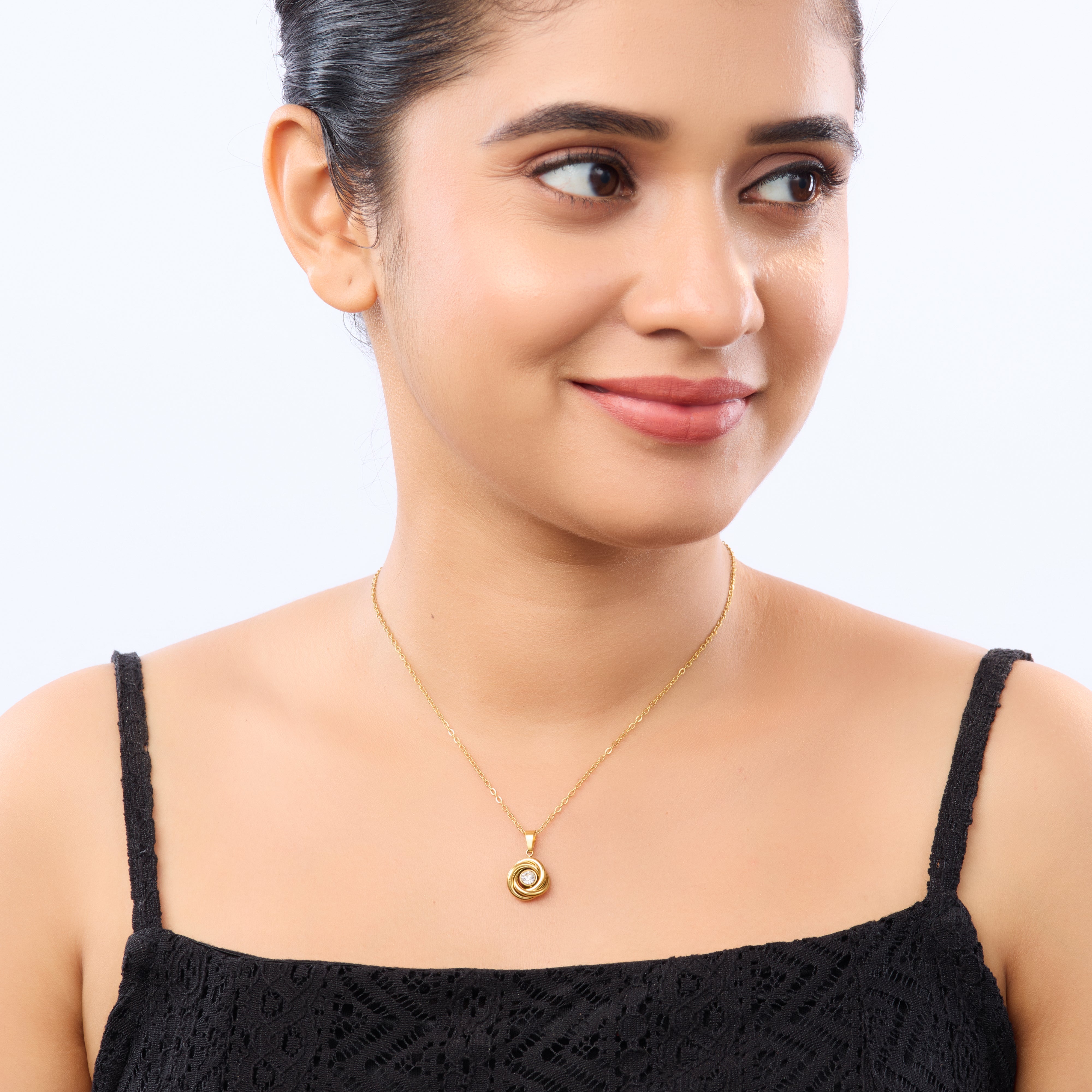 Golden Solace Zircon Necklace
