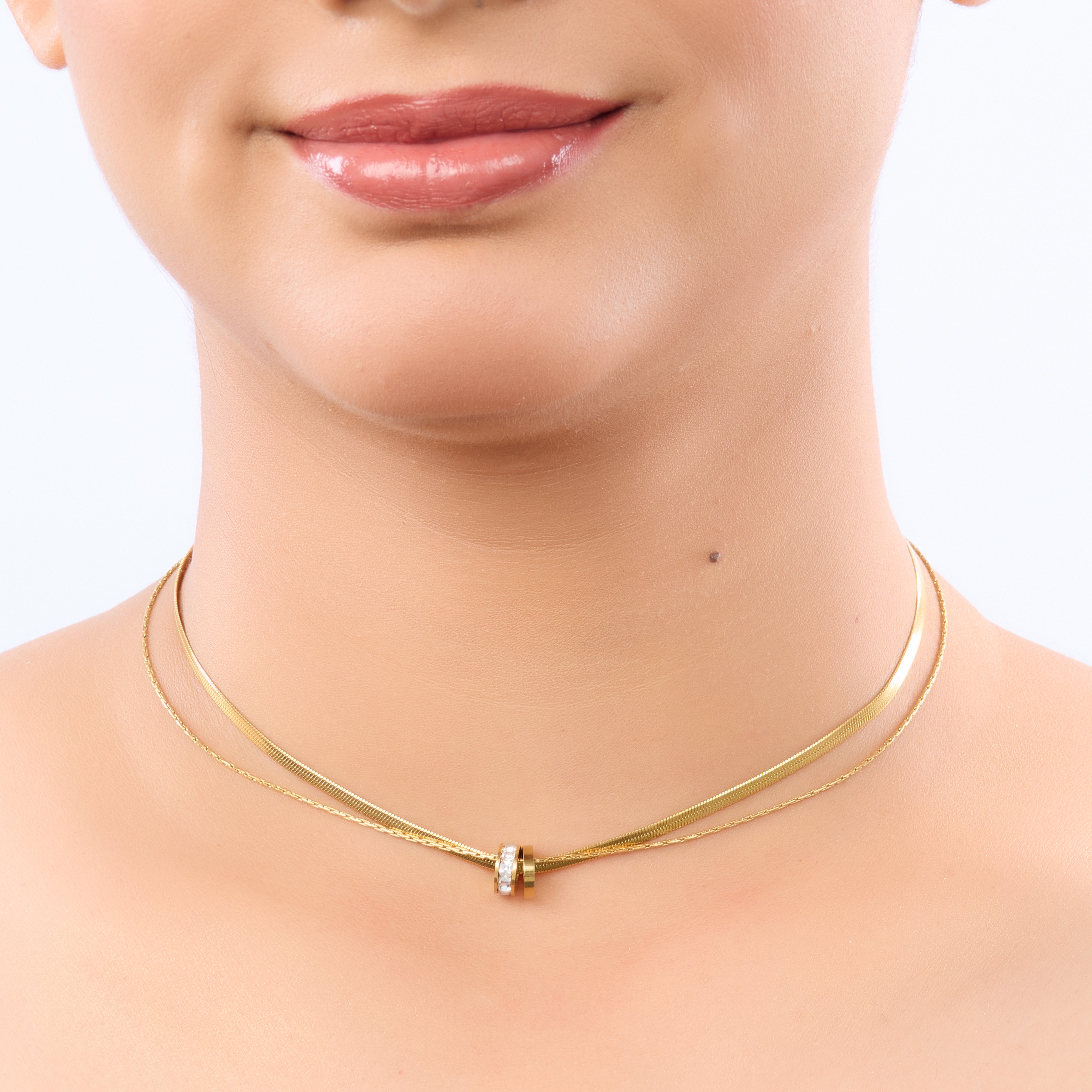 Golden Aura Double-Layer Necklace