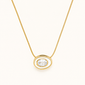 Oval Zircon Luxe Sweater Necklace