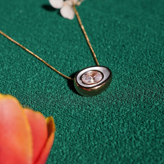 Oval Zircon Luxe Sweater Necklace