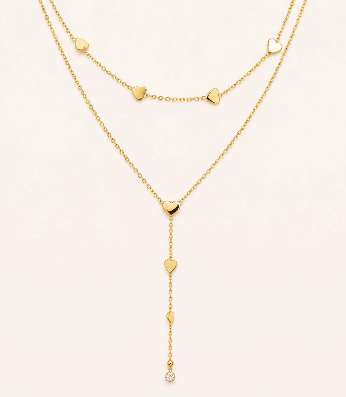 Loving Heart Tassel Layered Necklace