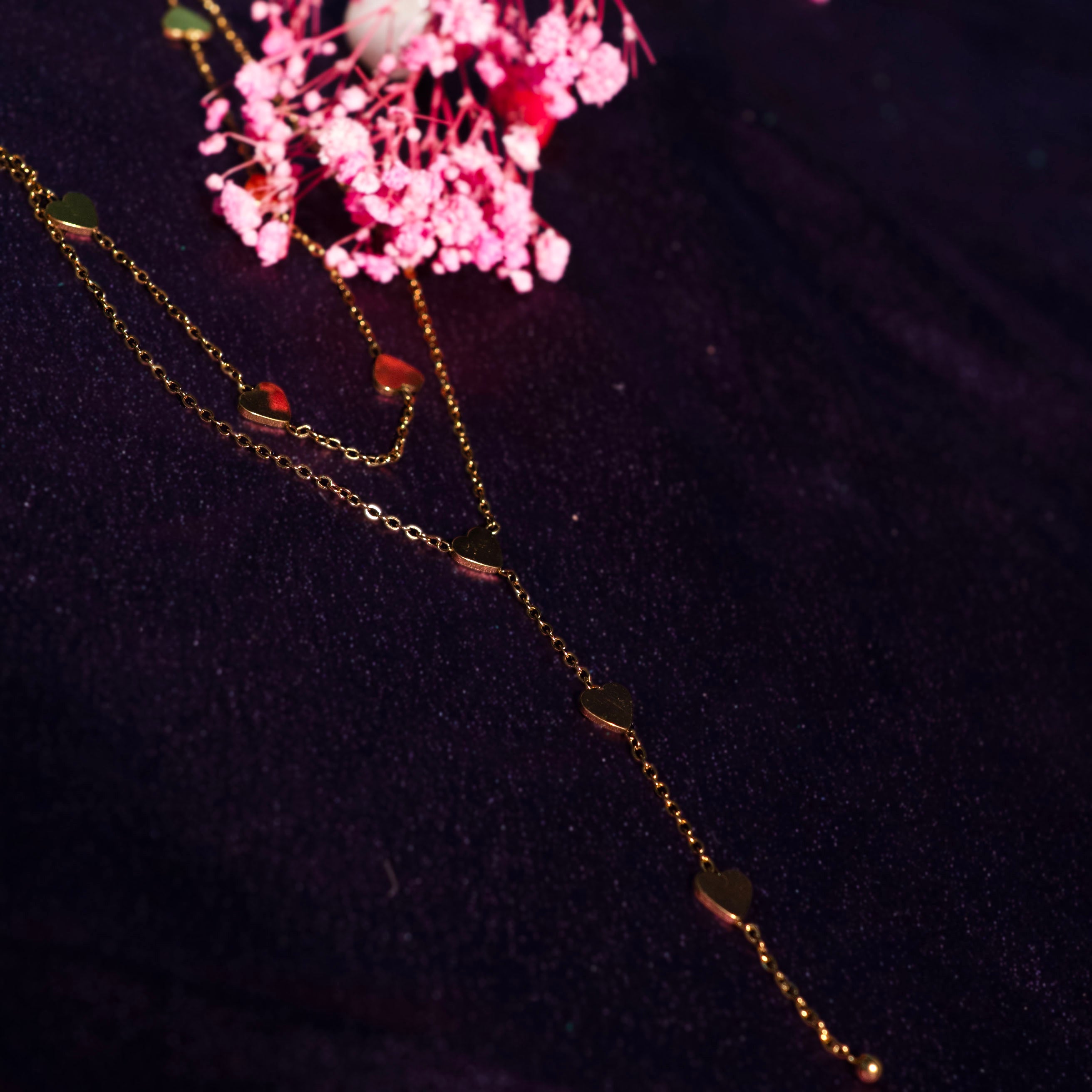 Loving Heart Tassel Layered Necklace