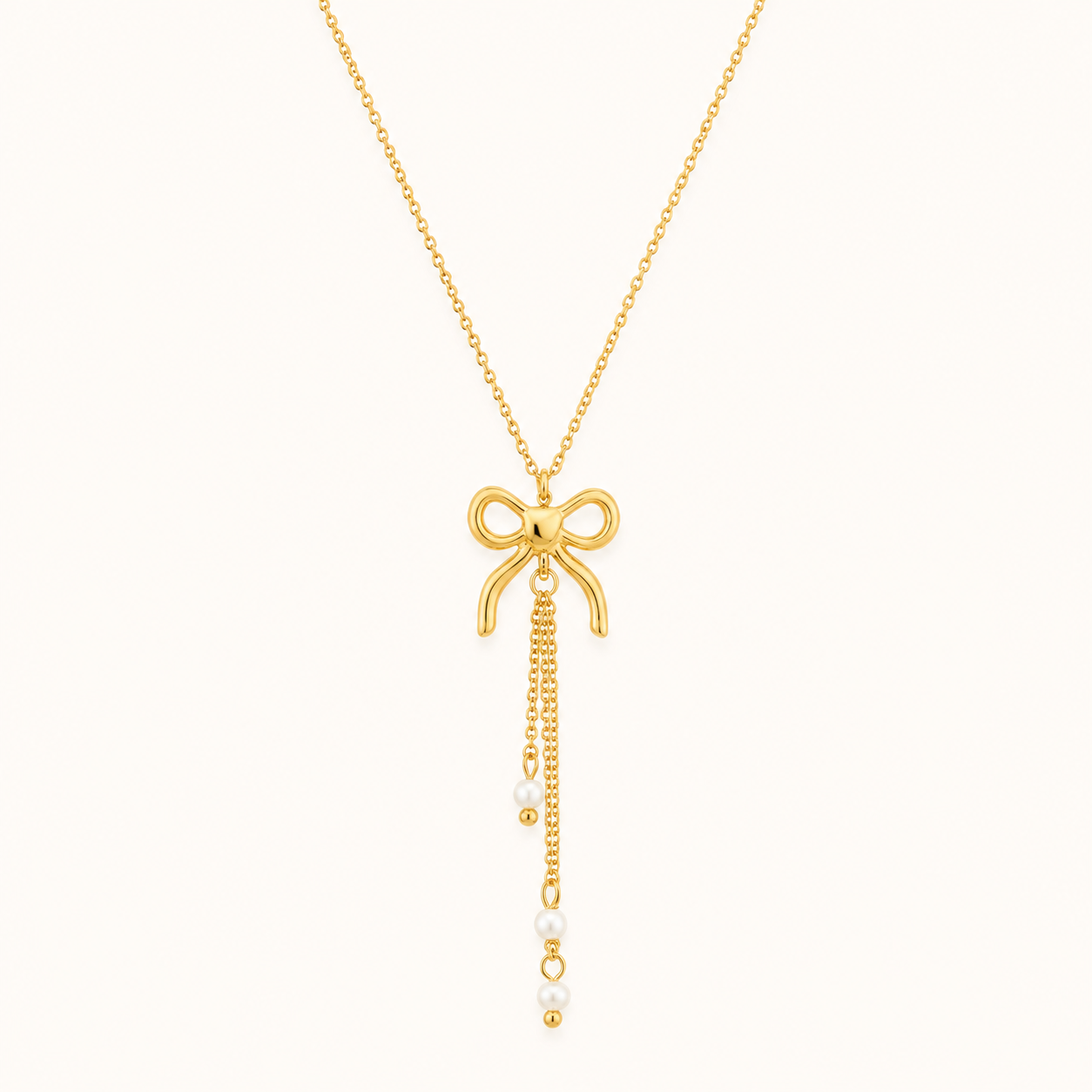Pearl Bowknot Statement Necklace