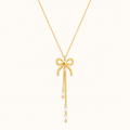 Pearl Bowknot Statement Necklace