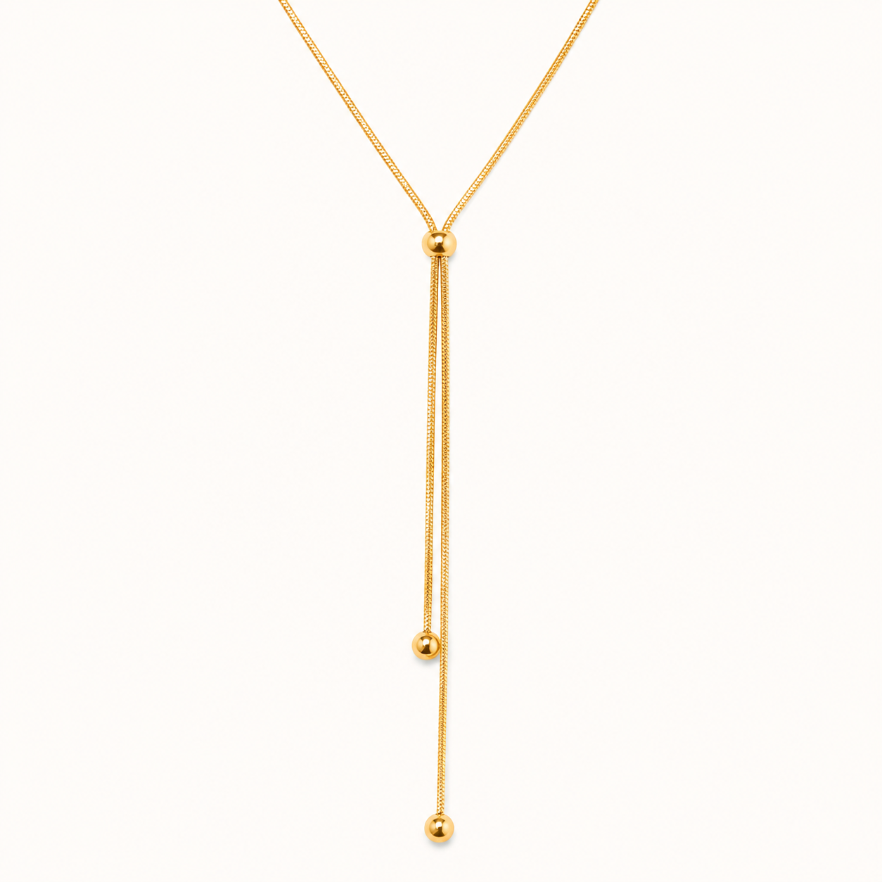 Minimal Pull Ball Gold Necklace