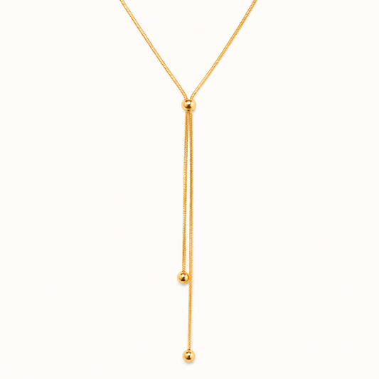Minimal Pull Ball Gold Necklace