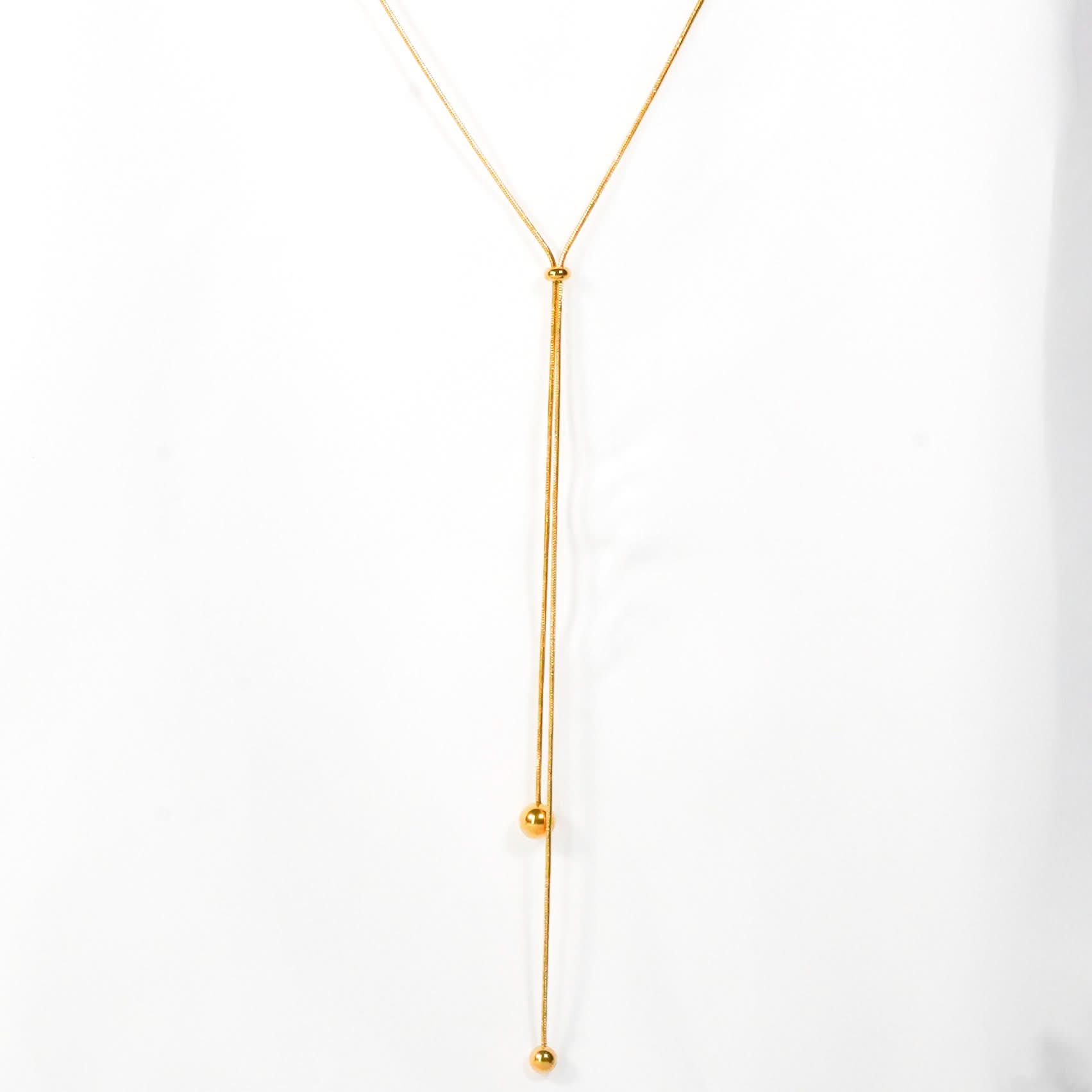 Minimal Pull Ball Gold Necklace