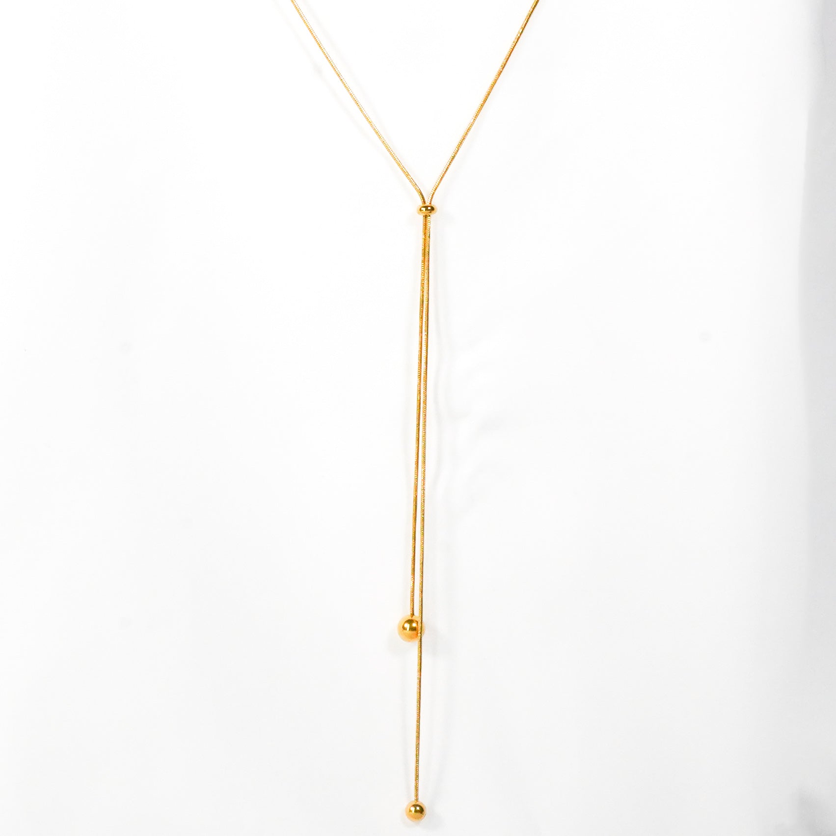 Minimal Pull Ball Gold Necklace