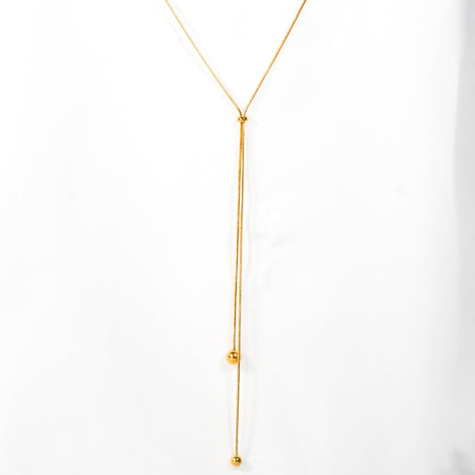 Minimal Pull Ball Gold Necklace