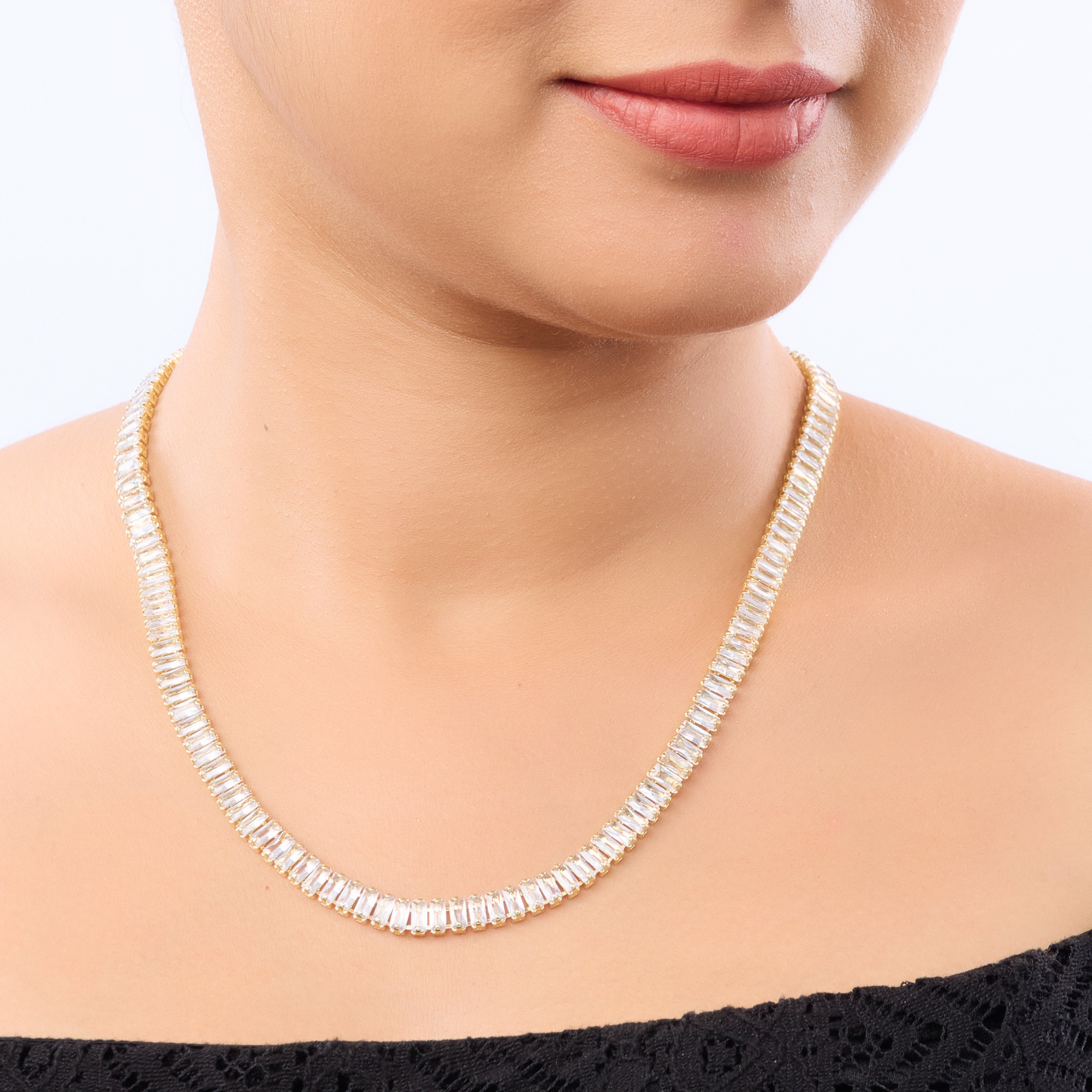 Golden Elegance Crystal Necklace