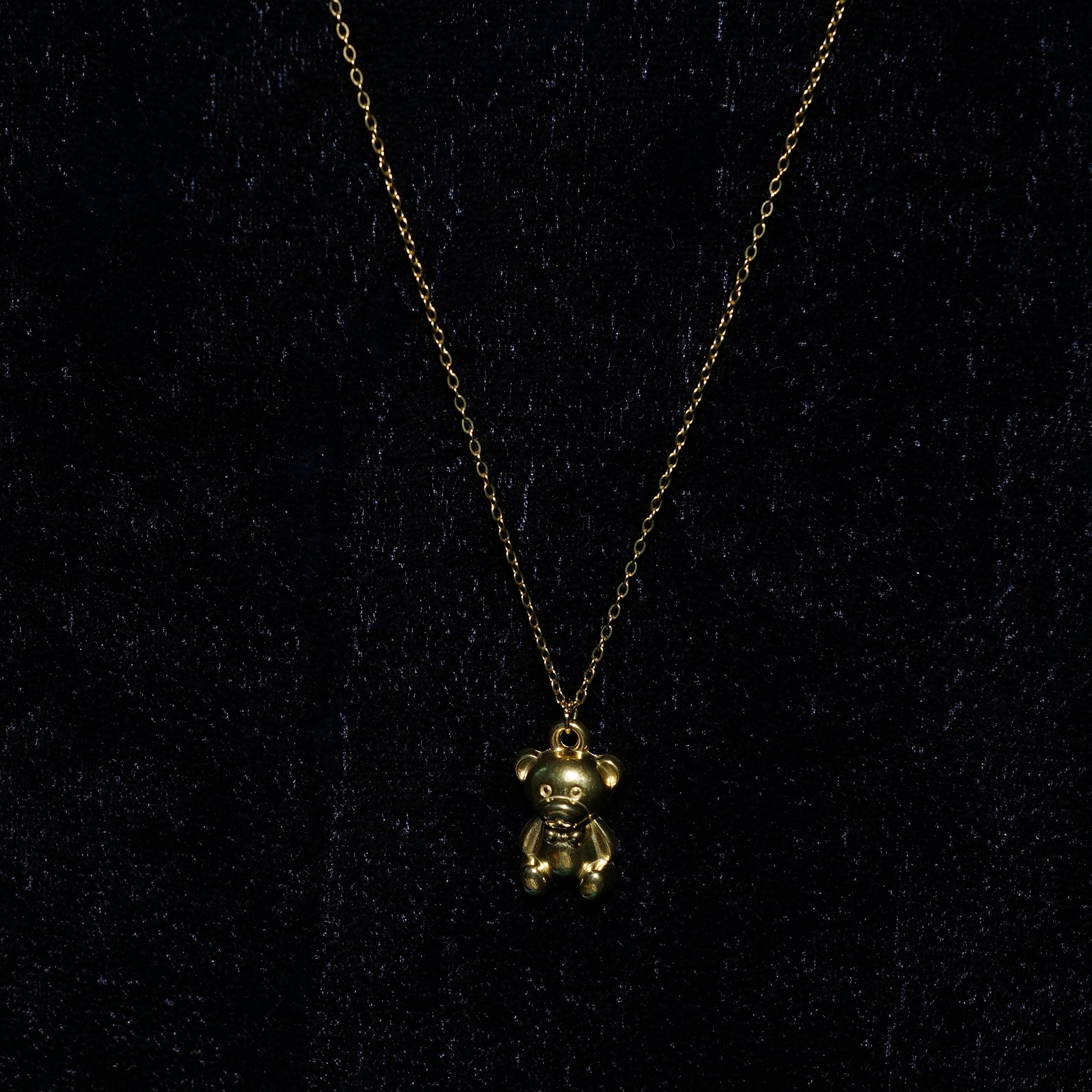 Golden Teddy Charm Necklace