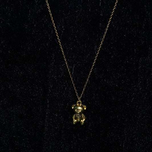 Golden Teddy Charm Necklace