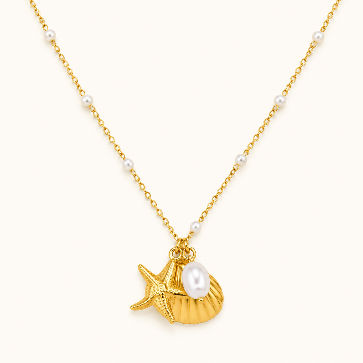 Starfish Shell Pendant Necklace