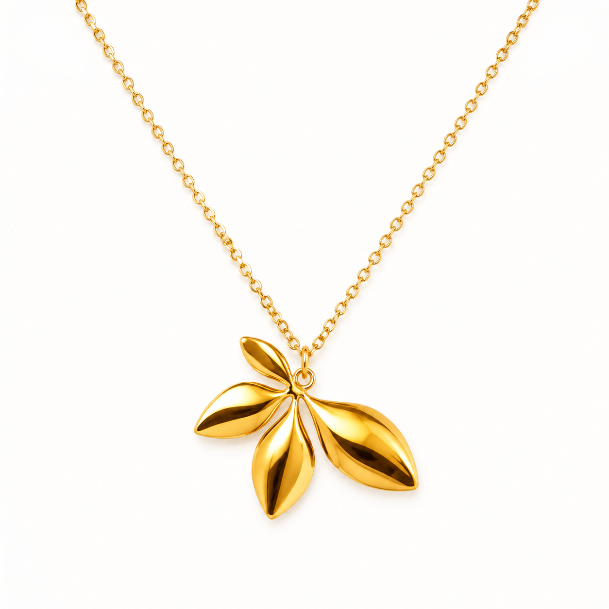 Golden Leaf Charm Necklace