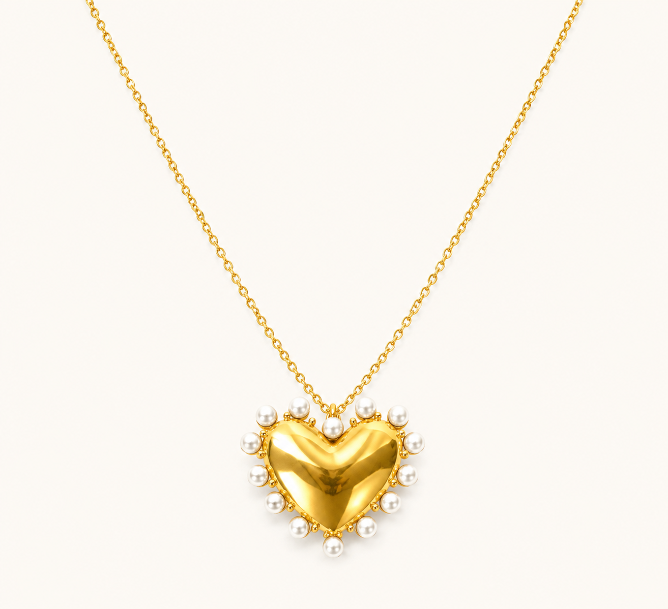 Golden Shell Pearl Necklace