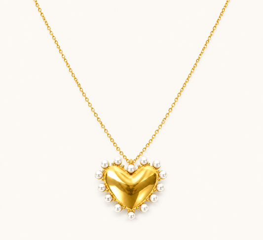 Golden Shell Pearl Necklace