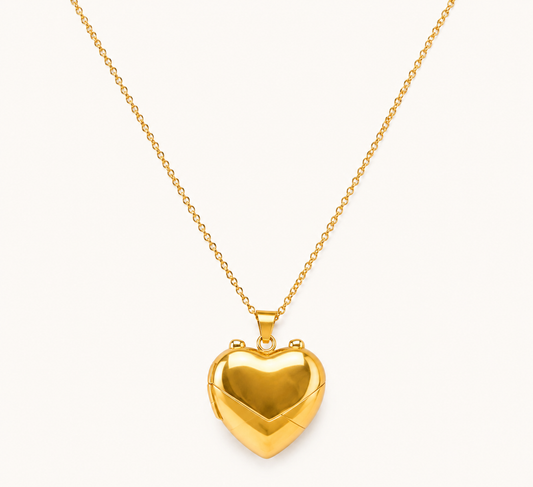 Golden Heart Lock Necklace