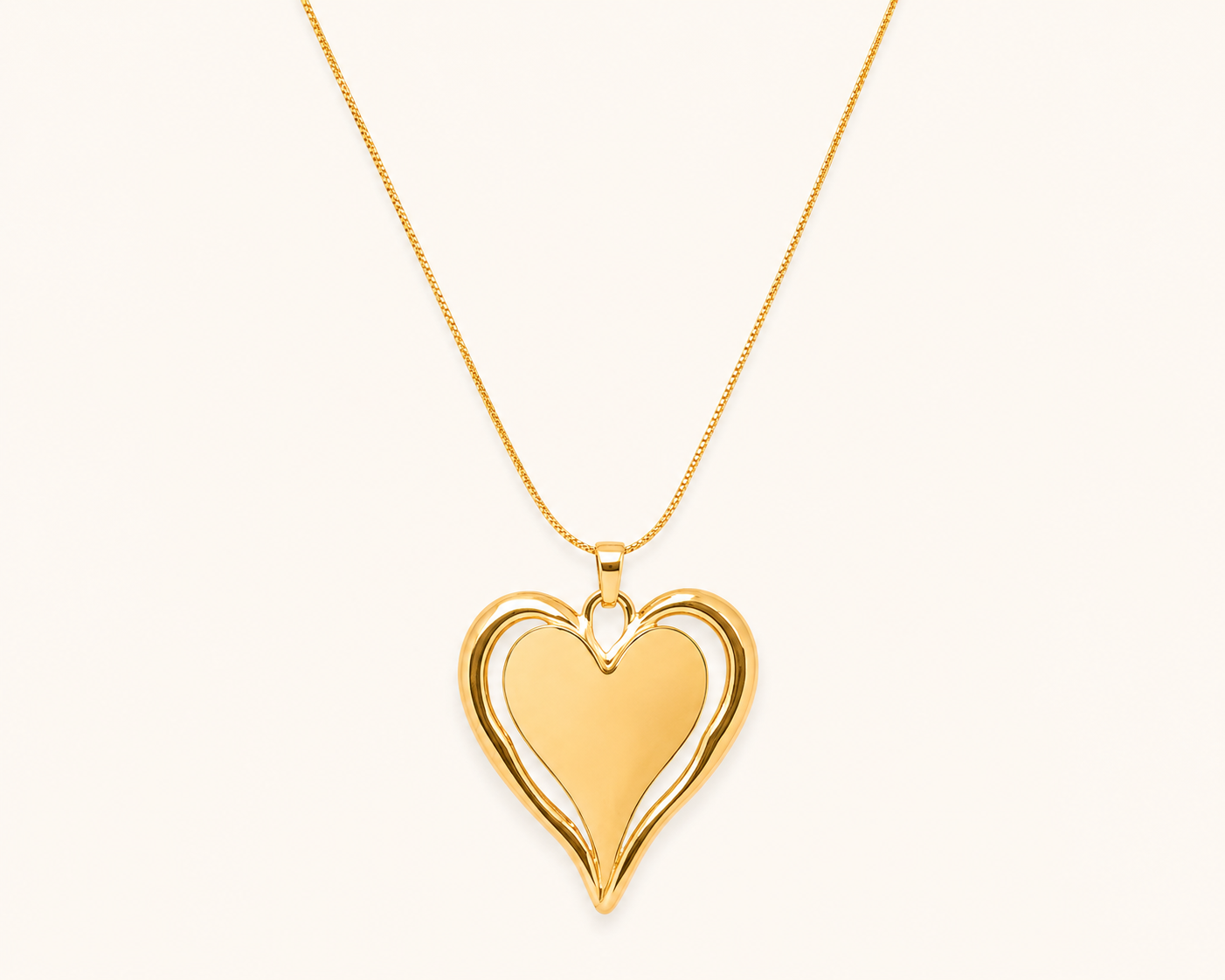Golden Love Heart Necklace
