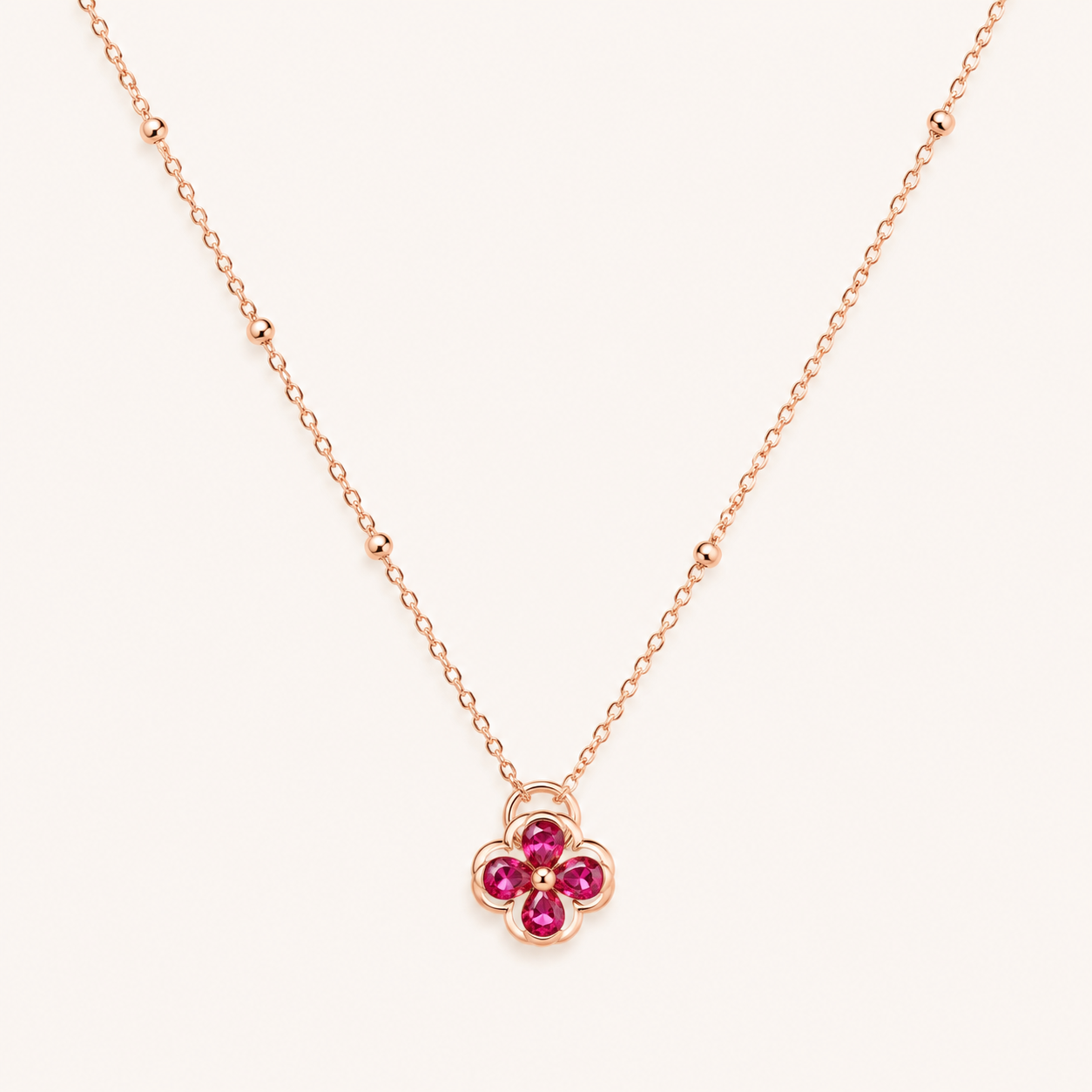 Ruby Blossom Necklace