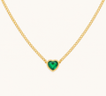 Emerald Glow Heart Necklace