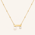Golden Pearl Duo Necklace