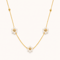 Golden Pearl Blossom Necklace