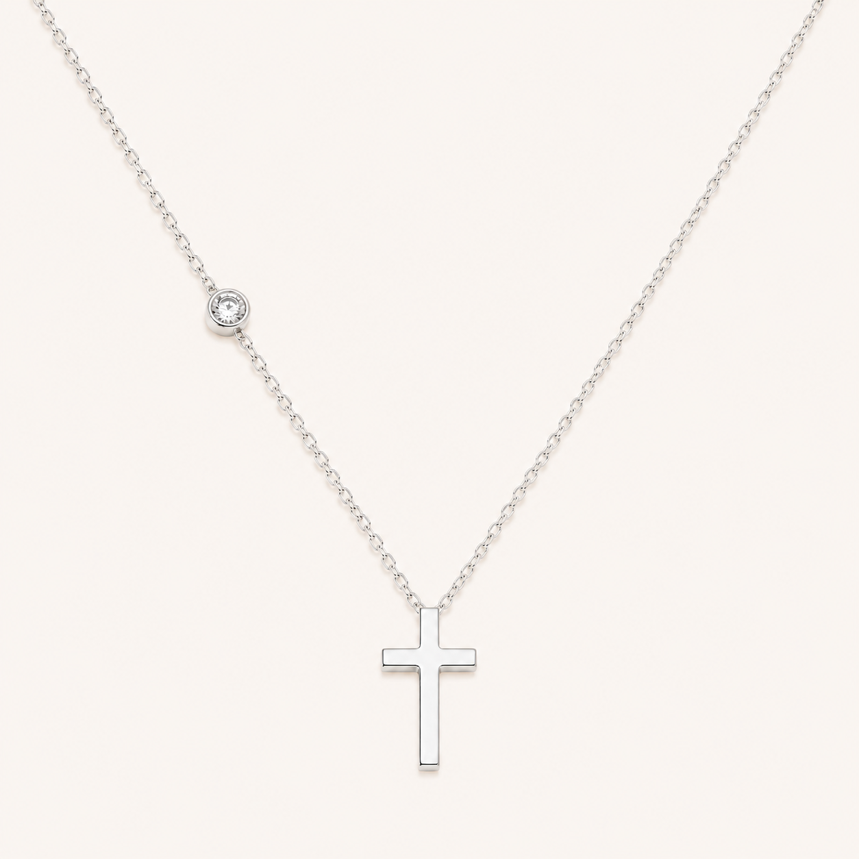 Silver Cross Elegance Necklace