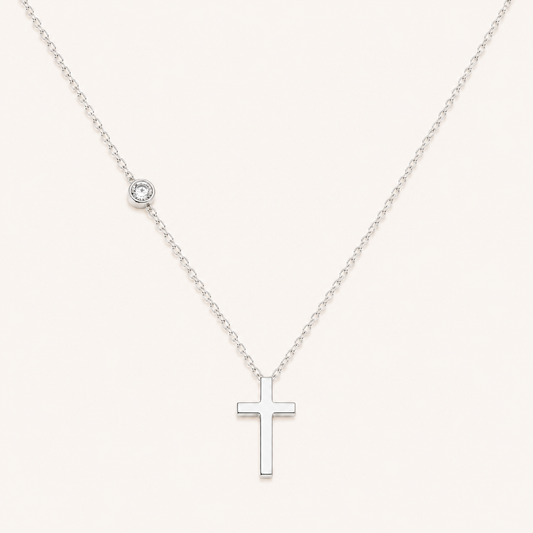 Silver Cross Elegance Necklace