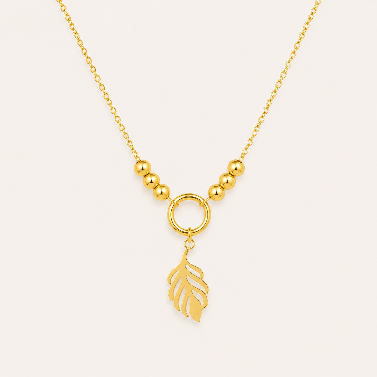 Golden Leaf Charm Necklace