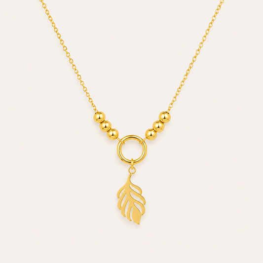 Golden Leaf Charm Necklace