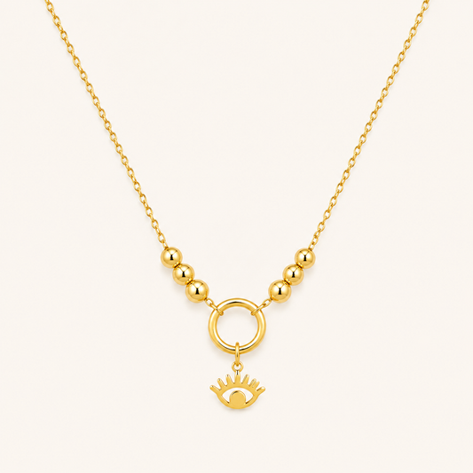 Golden Evil Eye Charm Necklace