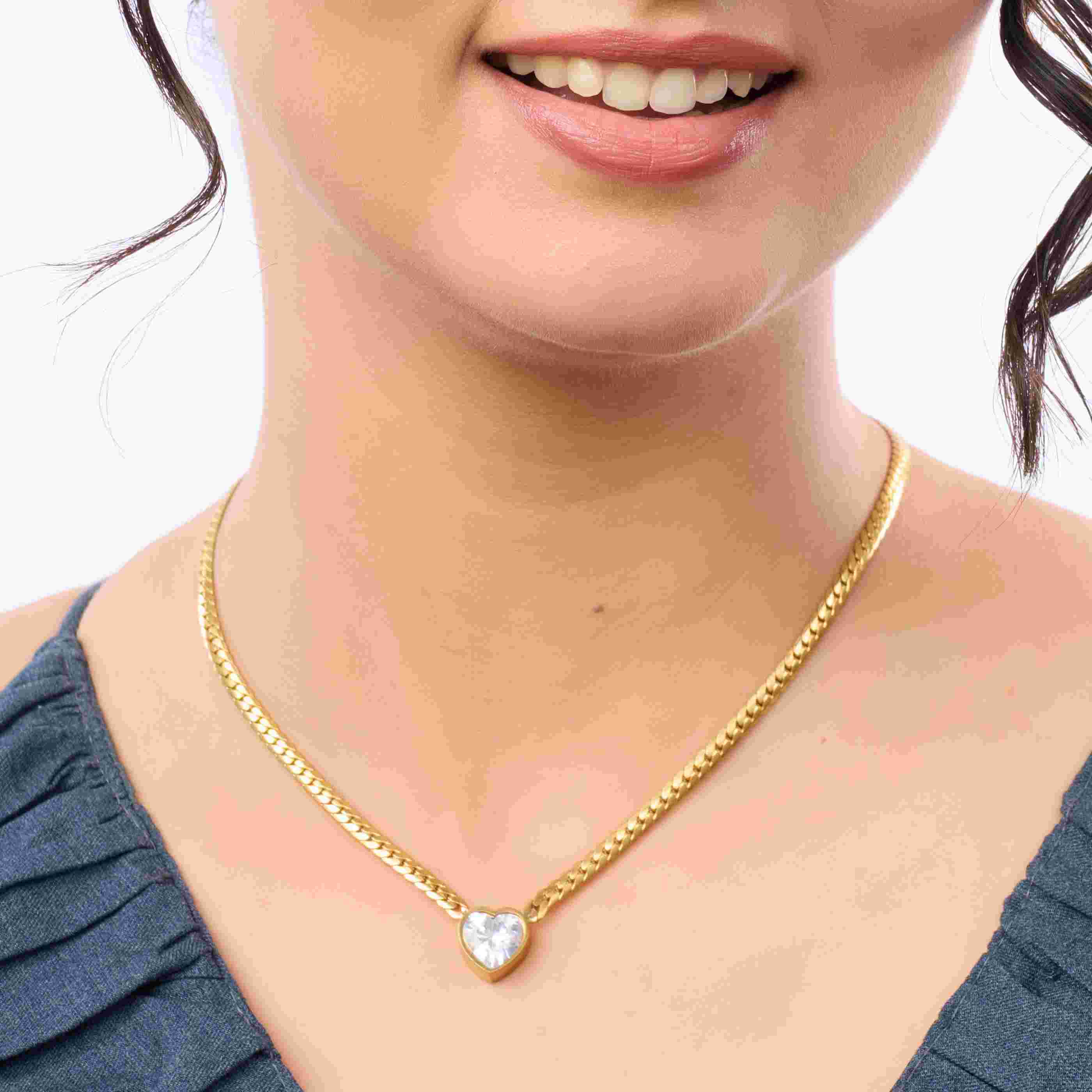 Emerald Glow Heart Necklace