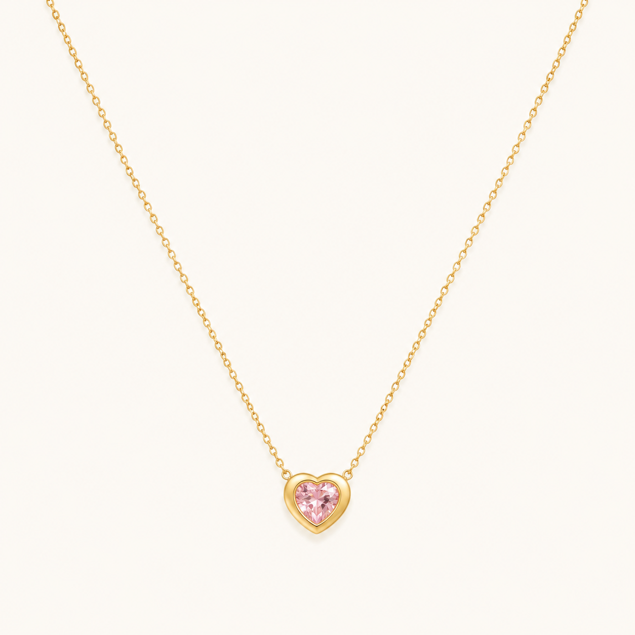 Rose Light Pink Heart Necklace